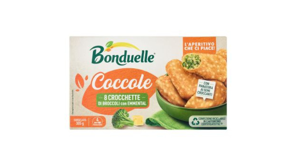 Bonduelle Coccole 8 Crocchette di Broccoli con Emmental Surgelato 305 g