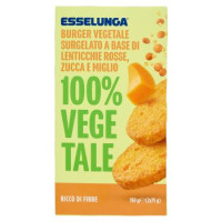 Esselunga Burger vegetale surgelato a base di lenticchie rosse, zucca e miglio 100% vegetale 2 x 75