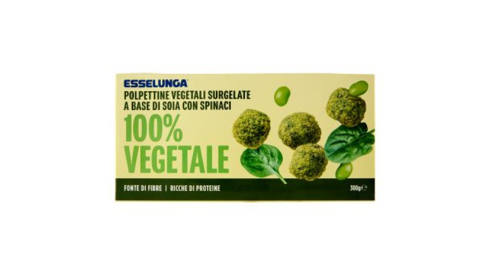 Esselunga Polpettine vegetali surgelate a base di soia con spinaci 100% vegetale 300 g