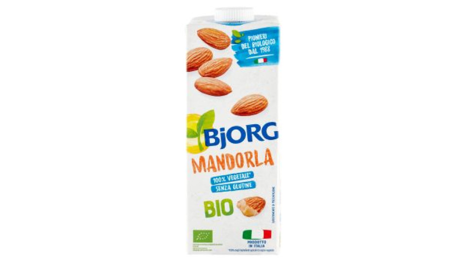 BJORG Mandorla Bevanda Vegetale Biologica, Senza Glutine, Prodotto in Italia, 1L