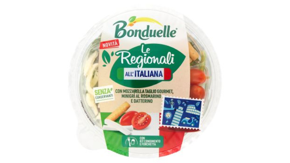 Bonduelle Le Regionali all'Italiana con Mozzarella, Minigrì al Rosmarino e Datterino 130 g