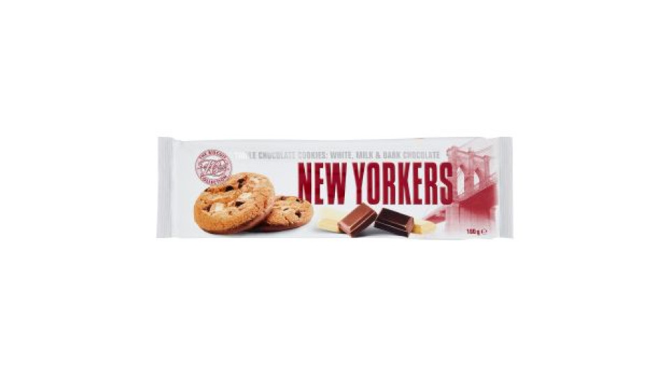New Yorkers Triple Chocolate Cookies: White, Milk & Dark Chocolate 180 g