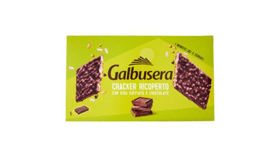 Galbusera Cracker Ricoperto con Riso Soffiato e Cioccolato 5 x 30 g