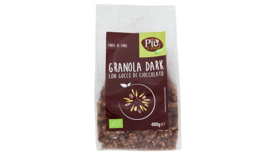 Più Cereali Bio Granola Dark con Gocce di Cioccolato 400 g