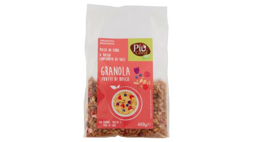 Più Cerali Bio Granola Frutti di Bosco 400 g