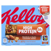 Kellogg's High Protein 25% Mandorle e Gusto Caramello Salato 4 x 35 g