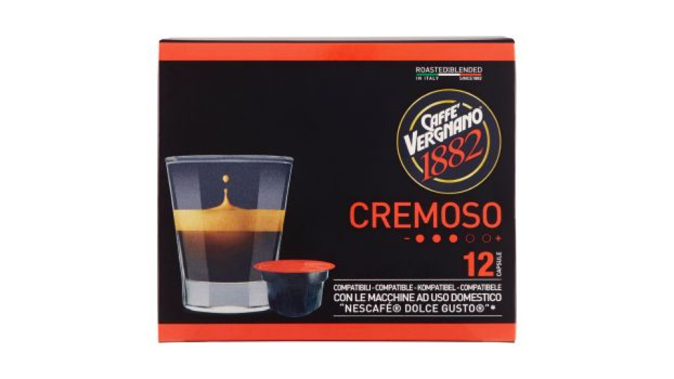 Caffè Vergnano 1882 Cremoso Capsule Compatibili "Nescafé Dolce Gusto"* 12 x 7,5 g