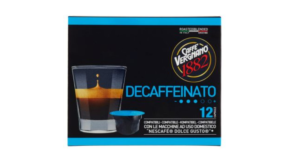 Caffè Vergnano 1882 Decaffeinato Capsule Compatibili "Nescafé Dolce Gusto"* 12 x 7,5 g