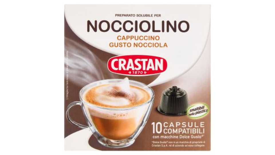Crastan Preparato Solubile per Nocciolino Capsule Compatibili Dolce Gusto 10 x 12 g