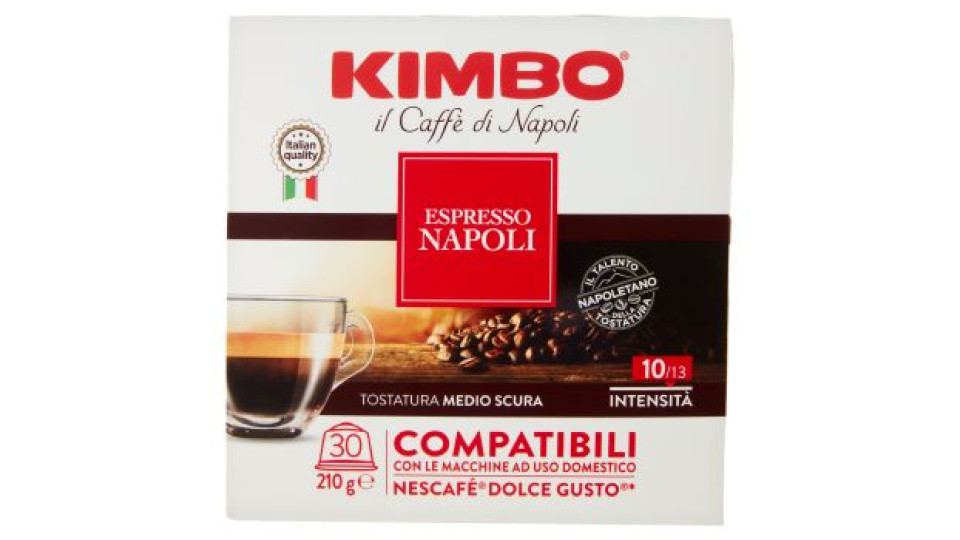 Kimbo Espresso Napoli Capsule Compatibili con le Macchine Nescafé Dolce Gusto* 30 x 7 g