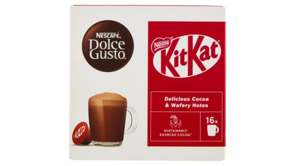 NESCAFÉ DOLCE GUSTO KitKat Bevanda gusto Cacao e Wafer 16 capsule 256g