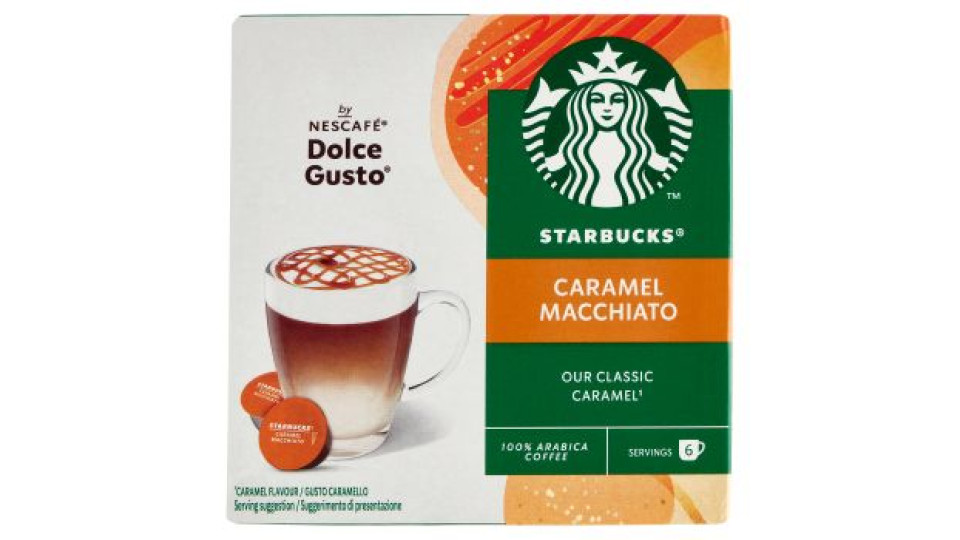 STARBUCKS Caramel Macchiato by Nescafé Dolce Gusto Latte Caramello e Caffè 12 Capsule 127,8 g