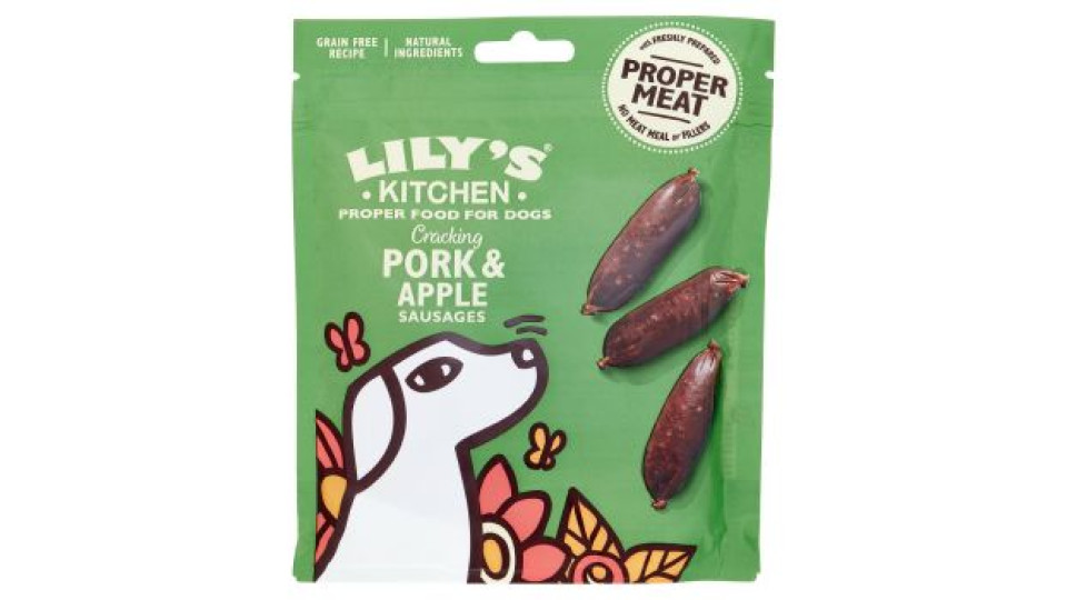 Lily's Kitchen, alimento complementare per cani adulti a partire da 4 mesi di età salsiccia di maiale e mela 70 g