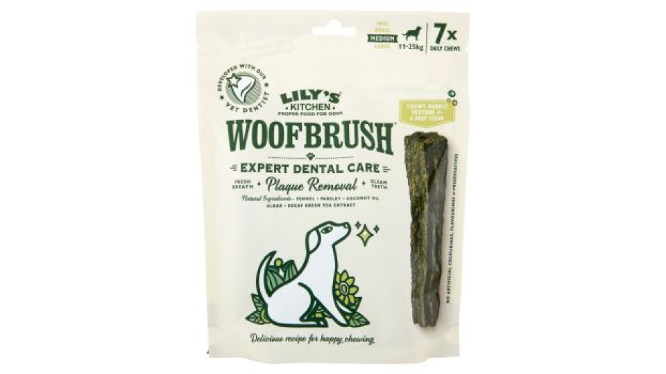 Lily's Kitchen, Woofbrush Alimento complementare per cani adulti a partire da 6 mesi di età medium 11-25 kg 7x28 g