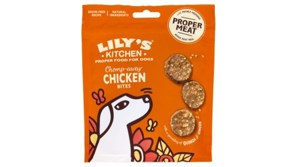 LILY'S KITCHEN Snacks Dog Chomp-away Chicken Bites - Pollo 70g