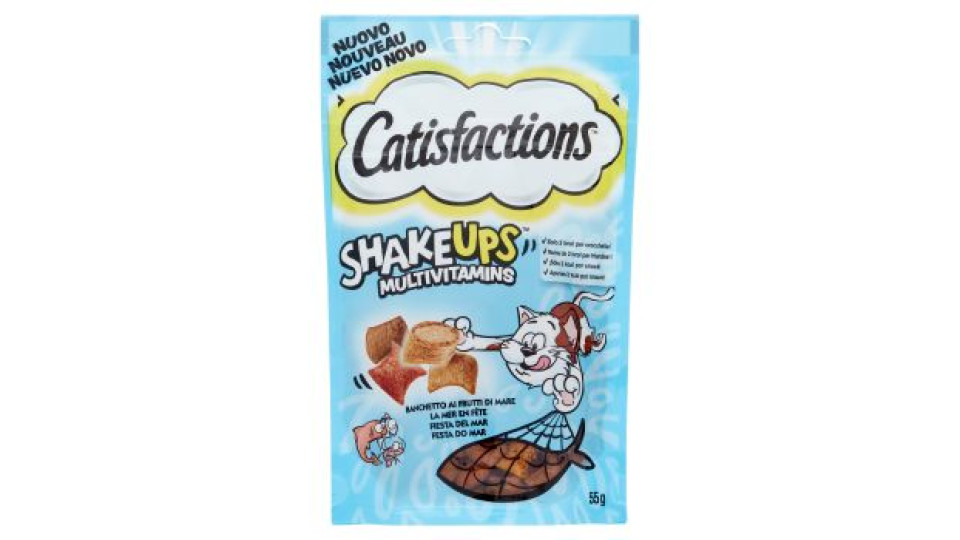 Catisfactions ShakeUps Snack Gatto Banchetto ai Frutti di Mare 55 g