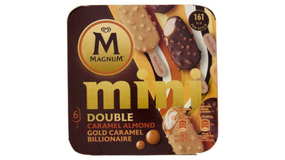 Magnum mini Double Caramel Almond - Gold Caramel Billionaire 6 gelati 282 g