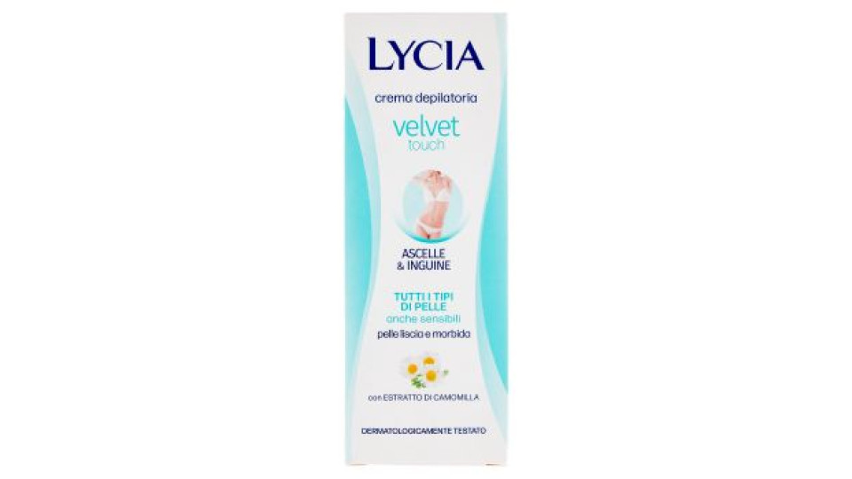 Lycia velvet touch crema depilatoria Ascelle & Inguine Tutti i Tipi di Pelle anche sensibili 100 ml