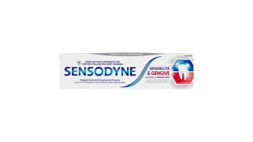 Sensodyne Sensibilità & Gengive Whitening, Dentifricio per Denti sensibili e Fastidi Gengivali, 75ml