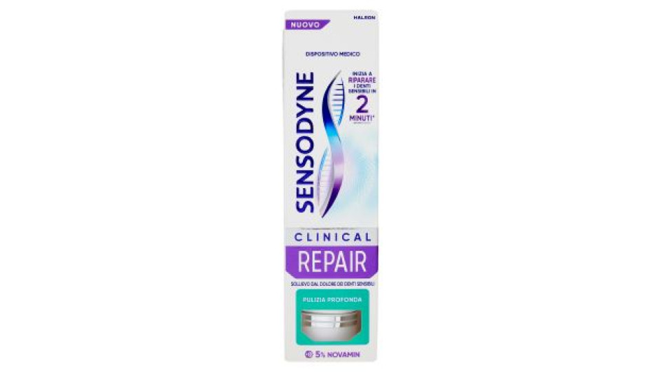 Sensodyne Clinical Repair Pulizia Profonda,inizia a riparare i Denti Sensibili in 2 min*,Menta,75ml