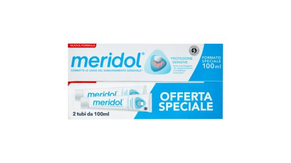 meridol dentifricio Protezione Gengive con effetto antibatterico 2x100 ml