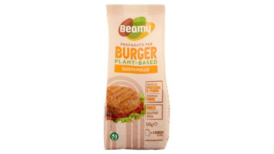 Beamy Preparato per Burger Plant-Based Gusto Pollo 120 g