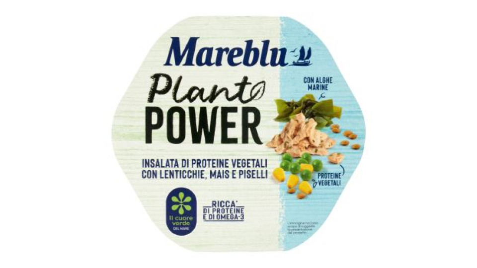Mareblu Plant Power Insalata di Proteine Vegetali con Lenticchie, Mais e Piselli 220 g