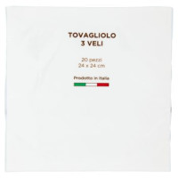Tovagliolo 3 Veli 24 x 24 cm Bianco 20 pz