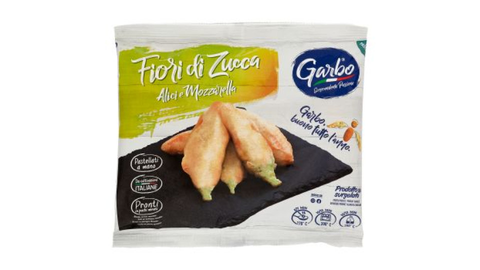 Garbo Linea Pastellati Fiori di Zucca Alici e Mozzarella Prodotto surgelato 275 g
