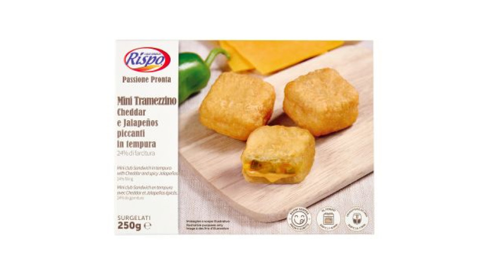 Rispo Passione Pronta Mini Tramezzino Cheddar e Jalapeños piccanti in tempura Surgelati 250 g