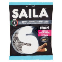 Saila con 100% Liquirizia Italiana Confetti teneri Senza Zucchero con estratto di Stevia 75 g