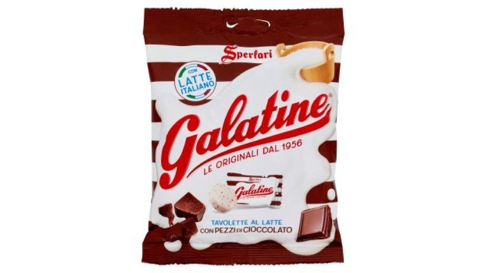 Galatine Tavolette al Latte con Pezzi di Cioccolato 115 g