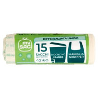 my Sac Differenziata Umido Sacchi Compostabili 42x60 Bidoncino Grande 15 pz