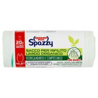 Domopak Spazzy Sacco per Rifiuto Umido Organico con Manici 20lt Pattumiera Media 42x67cm 15 pz