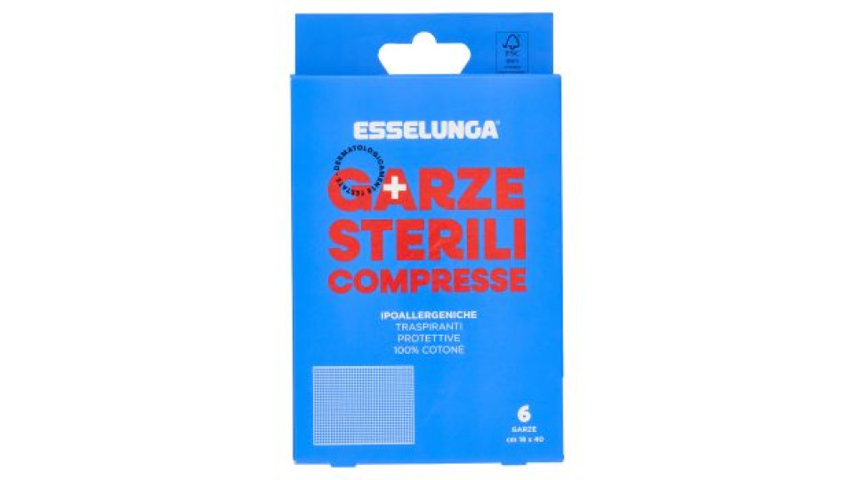 Esselunga Garze sterili compresse cm 18x40 6 pz