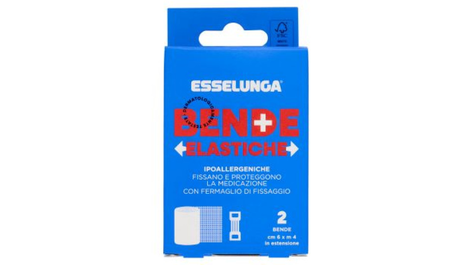 Esselunga Bende elastiche cm 6 x m 4 in estensione 2 pz