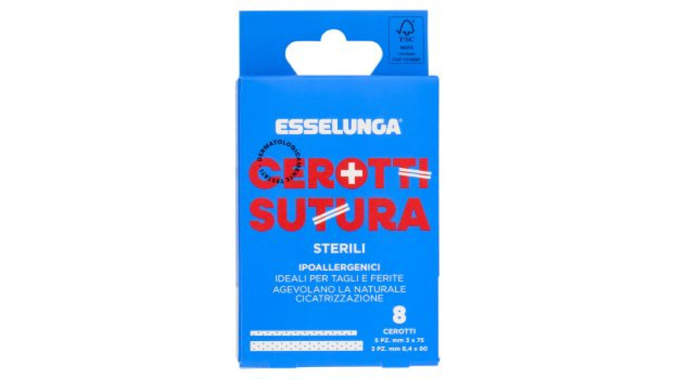 Esselunga Cerotti sutura sterili 8 pz
