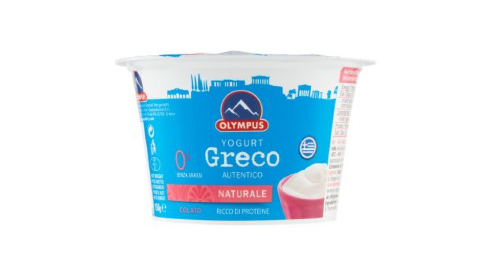 Olympus Yogurt Greco Autentico Naturale 0% Senza Grassi 150 g