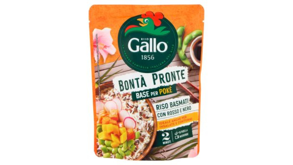 Riso Gallo Bontà Pronte Base Per Pokè Riso Basmati con Rosso e Nero 220 g