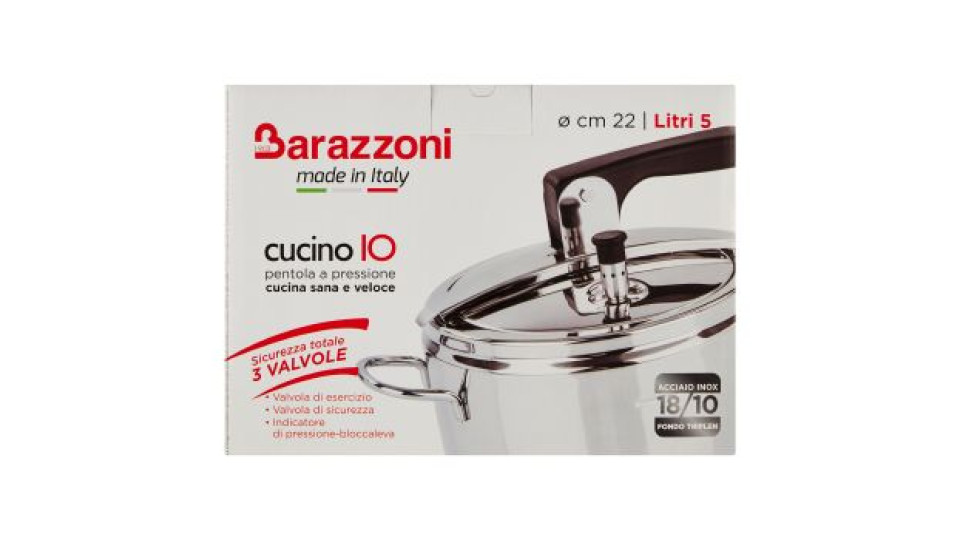 Barazzoni Cucino IO Pentola a pressione Ø cm 22 Litri 5
