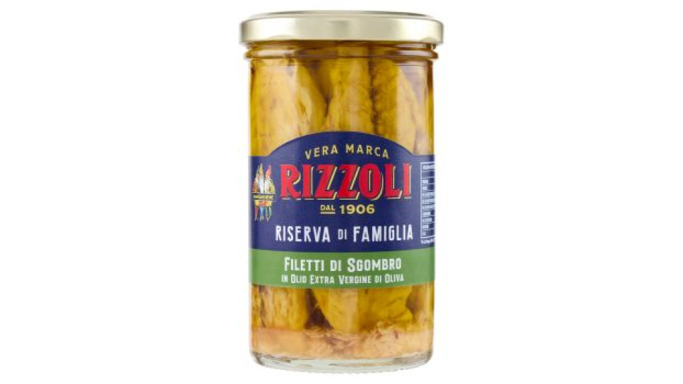 Rizzoli Riserva di Famiglia Filetti di Sgombro in Olio Extra Vergine di Oliva 250 g