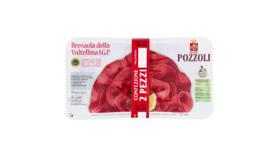 Pozzoli Bresaola della Valtellina I.G.P. 2 x 70 g