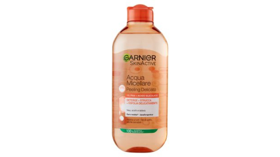 Garnier SkinActive Acqua Micellare Peeling Delicato 1% PHA + Acido Glicolico, 400 ml