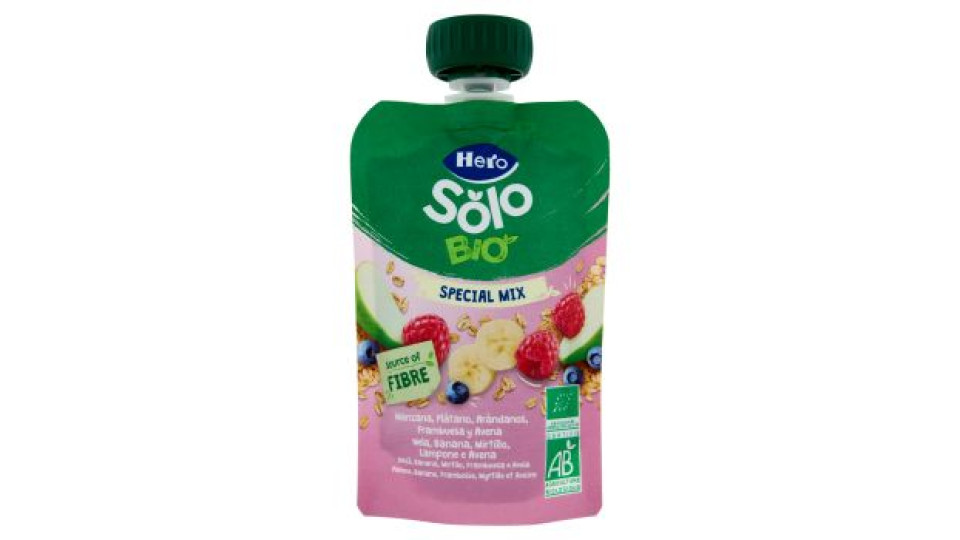 Hero Solo Bio Special Mix Mela, Banana, Mirtillo, Lampone e Avena 100 g