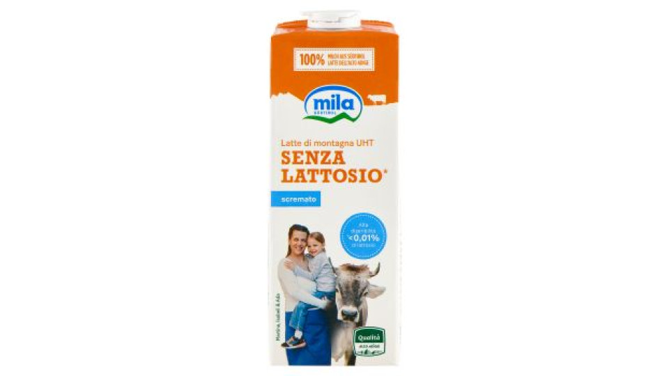 mila Latte di montagna UHT Senza Lattosio* scremato 1000 ml
