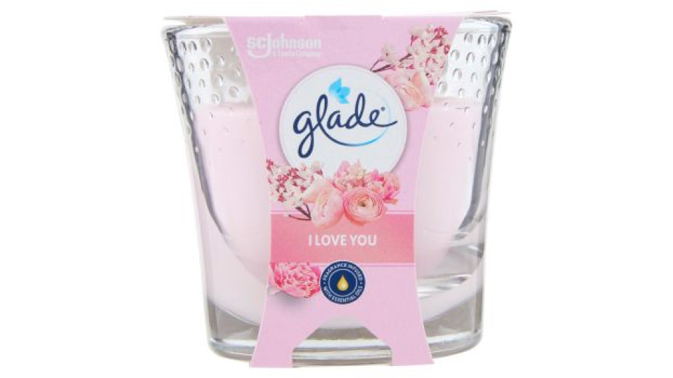 Glade® Candela profumata, fragranza I Love You, 112g