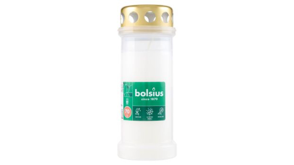 bolsius Cero cimiteriale con parapioggia NR6L 70 h - Bianco
