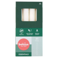 bolsius Candele a stelo 170/20 5h - Bianco confezione 8 pz