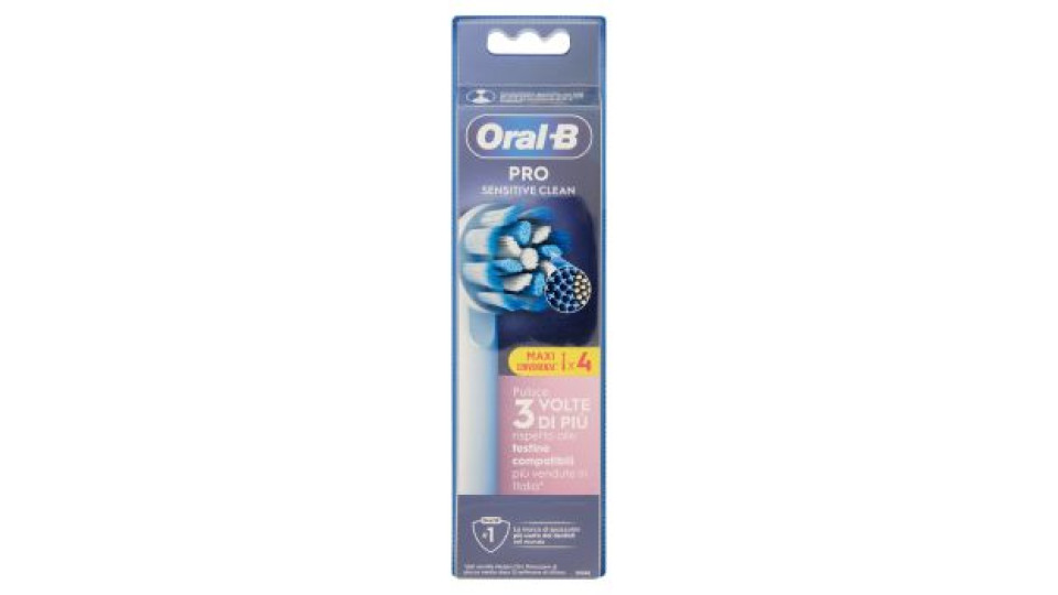 Oral-B Testine di Ricambio Pro Sensitive Clean Bianche Spazzolino Elettrico Denti Ricaricabile 4 pz