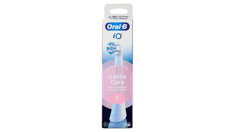 Oral-B iO Testine Ricambio Gentle Care Bianche Spazzolino Elettrico Denti Ricaricabile, 3 Refills